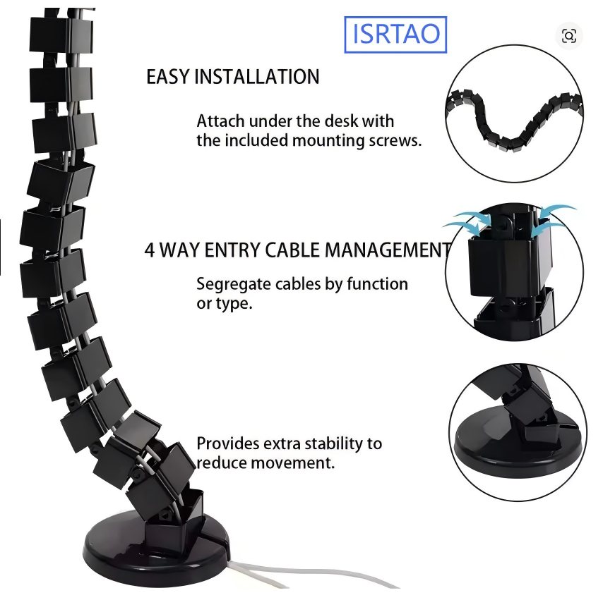 Cable Tray Under Desk - ISRTAO Vassoio per la Gestione dei
