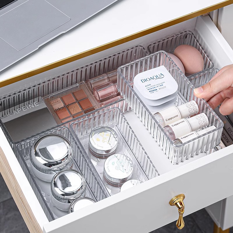 Drawer Organizer Tray - Organizzatore Trasparente per Cassetti Impilabile, 4