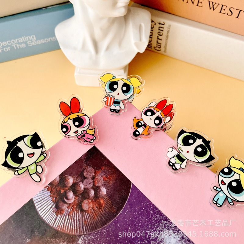 Office Supply Cart - Set di 6 Clip Acriliche Kawaii