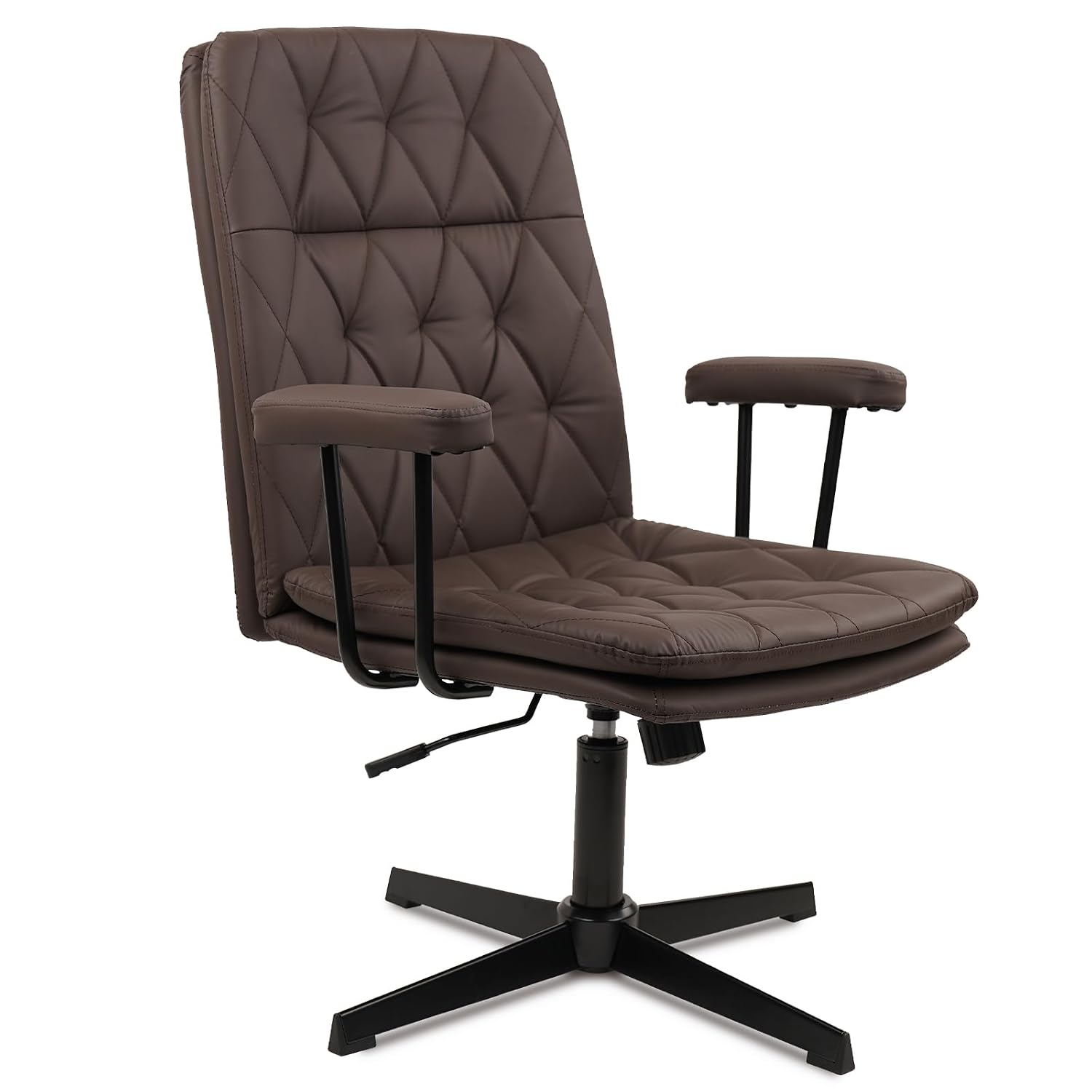 Task Chair Mid Back - Sedia da Ufficio in Pelle Marrone