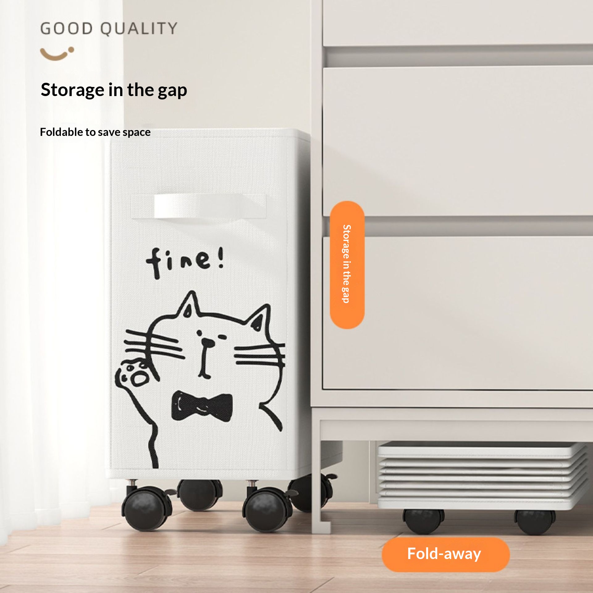 Cestino aperto sotto il carrel - Office Supply Cart recensione e prezzo